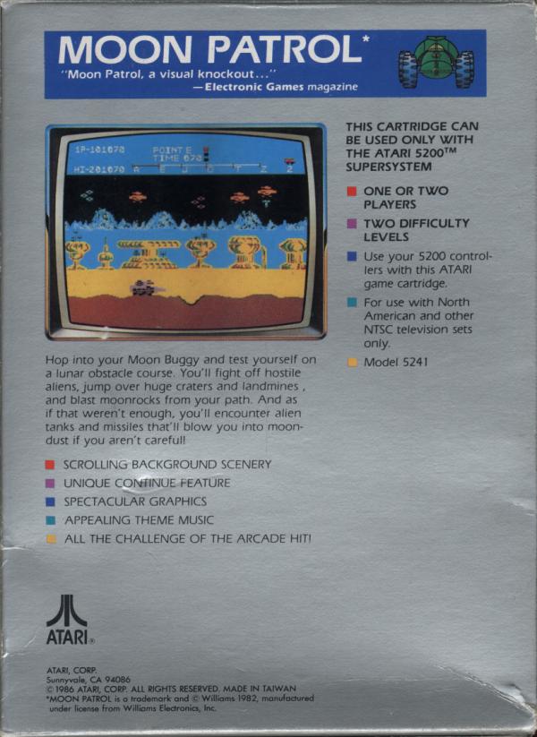 Moon Patrol (1983) (Atari) Box Scan - Back